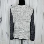 Talbots Sweater Womens Sz M Sparkly Full Zip Colorblock Pockets Gray Navy Photo 9