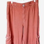 Anthropologie  Pilcro Rust Linen‎ Blend High Rise Relaxed Leg Cargo Pant Sz 32 Photo 2