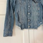 BLANK NYC Jean Jacket Raw Hem Distressed Destroyed Size XS Trucker Denim Coat Photo 2