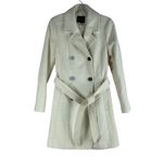 EXPRESS Premium Wool Blend Belted Double Breasted Coat Cream White Size XS Photo 3