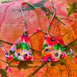 Victoria's Secret victoria’s secret y2k vintage 2000s pink floral gold chain triangle tie side bikini top Photo 4