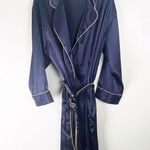 Victoria's Secret VICTORIA’S SECRET Dark Purple Gold Trim Long Sleeves Belted Waist Robe Large Photo 0