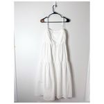 Evereve  Emmie Ruched White Pockets Midi dress large Photo 1