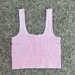 Zenana Outfitters Pink Ribbed Crop Top Photo 0