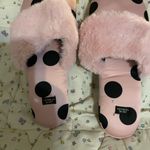 Victoria's Secret  Pink and Black Polka Dot Slippers Photo 0