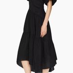 frame denim Frame Gathered Seam Puff-Sleeve Midi-Dress Photo 5