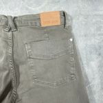 Judy Blue  Wide Leg Crop Pants Women Jeans 11/30 Green Garment Dyed Stretch Raw Photo 2