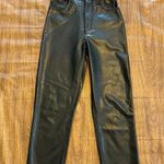 Abercrombie & Fitch Women's Vegan Leather Pants Size 0 Black Ankle Straight Photo 0