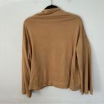 Free People Supernova Long Sleeve Tee Shirt Mock Neck XS Mustard Taupe Color Photo 3