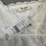 John Galt NWT  Linen Cami Top with Lace Trim One Size Womens White Tie Waist Photo 2