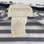 Chico's Knit Kit Stripe Off-the-Shoulder Top Nautical 3/4 Sleeve Blouse 0 (S/M) Photo 4