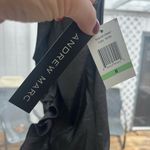 Andrew Marc  NWT Gunmetal Metallic Ruffle Ruched One Shoulder Dress Size 8 Photo 1