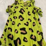 Trendy Green Leopard Print Dress Multiple Size L Photo 0