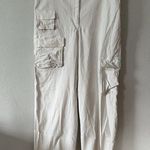 Aritzia Wilfred Free Cargo Pants Size 12 Ivory Cream Wide Leg High Rise Pockets Photo 0
