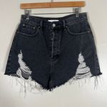 PacSun Ultra High Rise Vintage Shorts Womens 28 Washed Black Button Fly Festival Photo 2