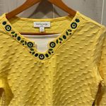Breckenridge Cute vintage 90’s textured banana-rama jeweled neck top cotton stretch bright Photo 7