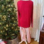 Soma Cool Nights Pajama Set Long Sleeve Top & Striped Pants Red White Size Large Photo 5