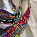 Trina Turk Vintage  top Stunning Multicolor strap blouse flowing Tankini Sz 6 Photo 10