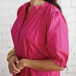 CARYN LAWN Pink Clare Dress Short Sleeve One Size Cotton‎ Poplin NWT Photo 2