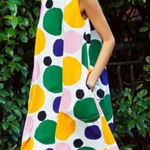 Uniqlo  x Marimekko Sleeveless Polka Dot Shift Midi Summer Dress Size Small Photo 0
