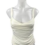 Meshki NEW  Hailey White Sleeveless Ruched Sides Cami Camisole Crop Tank Top Sz M Photo 0