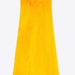 ZARA Bloggers Fav Orange Midi Satin Effect Casual Maxi Slip Dress Orange Photo 7