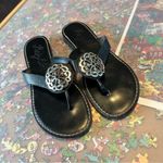 Brighton  Leather Sandals with Silver Buckle Accent Photo 2