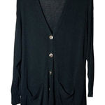 margaret o'leary Margaret O’Leary Black Viscose Blend Cardigan Sweater Button Up USA Dry Clean Photo 0