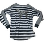 PINK - Victoria's Secret PINK size XS Victoria's Secret Striped Long Sleeve Tee with Sequin Dog Photo 0