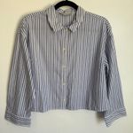 Everlane NEW  Woven PJ Top Blue Stripe Button Down Shirt Cotton Sz XXS Photo 1