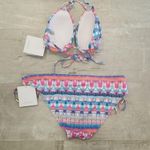 La Blanca 💕💕 Global Jive Printed Halter Bikini Top & Tie Bottoms ~ 8 NWT Photo 10
