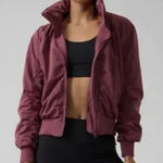 Athleta Point Reyes Bomber II Jacket in Tawny Rose Pink Size Large Photo 0