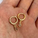 Elegant Teardrop Dangle Drop Earrings for Women Gold Photo 2