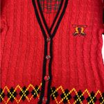 Vintage Chaus Sport Red Preppy Academia Button Up Cardigan Sweater Size M Photo 2