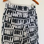 Obey  Worldwide Splash Black White Pull On Drawstring Straight Leg Pocket Pant S Photo 11
