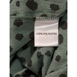 NEW Green Gold Polka Dot Size XL Womens Ruffle High Neck Long Sleeve Blouse Photo 7