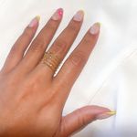 Boutique Adjustable Wide Layered Open Gold Ring Photo 1
