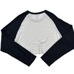 Brandy Melville  - Raglan Sleeve Cropped Top in White & Black Photo 3