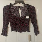 Reformation Barb Top in Mable Size 2 Floral Cropped Cottagecore Dark Academia Photo 1