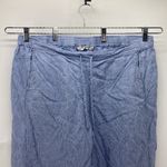 Orvis  blue white linen draw string pockets cropped pants preppy lightweight Photo 1