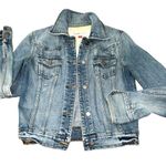 MOSSIMO denim jean jacket small distressed Photo 1