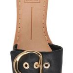 Dolce Vita Danna Slide Sandal Size 7 Black Rich Leather Open Toe Buckle Detail Photo 0