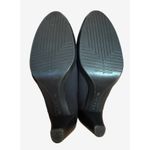 Ecco Sculptured 45 Black Fabric Block Heel Pumps Leather Lined EUC 9.5/40 Photo 5