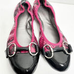 Tahari  Gustave Flats Womens Snakeskin Print Pink/Black Size 6.5 Photo 0
