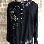 Mango Bay Beaded Black Blouse Cocktails Cruise Size L Photo 0
