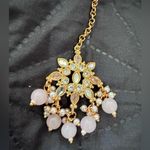 Indian Pakistani Gold and Pink Jewelry Set Photo 2