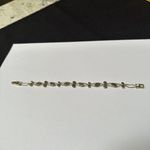 Women’s Dainty Gold Tone Purple Rhinestone Tennis Bracelet 7 3/4 Inch Silver Photo 4