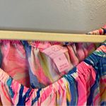 Lilly Pulitzer  Top Off The Shoulder Sain Blouse in Pink Sunset Sunny Side S EUC Photo 4
