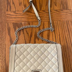 Rebecca Minkoff  quilted leather shoulder bag crossbody clutch chain strap gray Photo 0