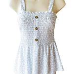 Wall Flower Boho Blue & White Eyelet Bohemian Cami Tank Top ~ Women's Size MEDIUM Photo 0